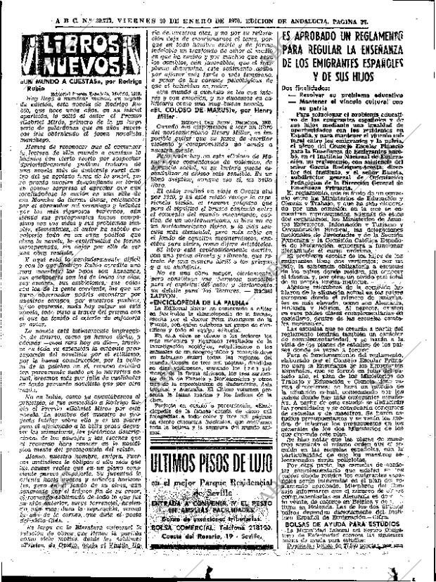 ABC SEVILLA 30-01-1970 página 37