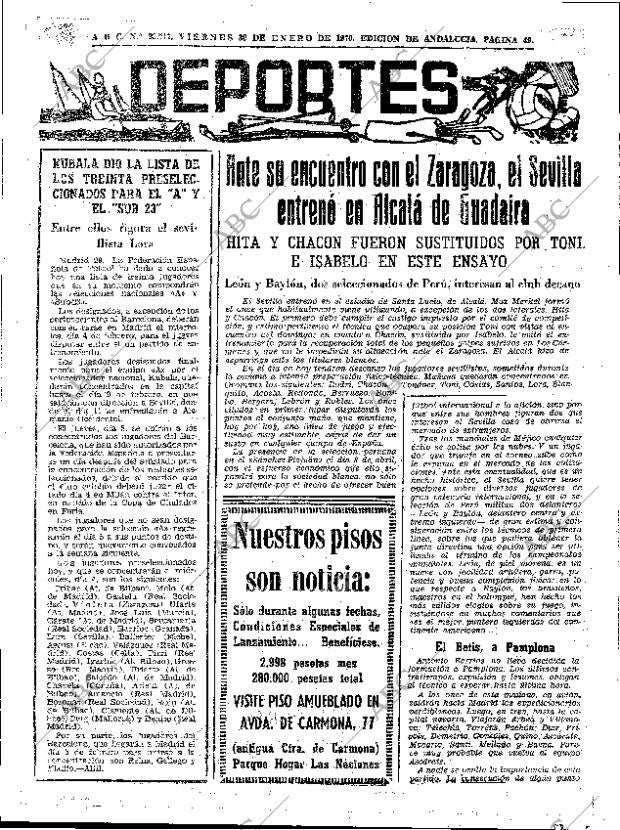 ABC SEVILLA 30-01-1970 página 49