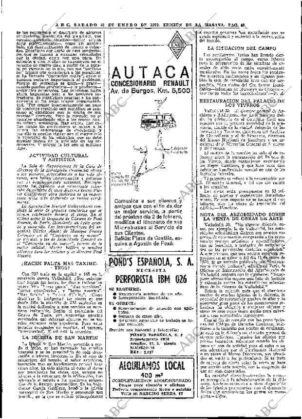 ABC MADRID 31-01-1970 página 40