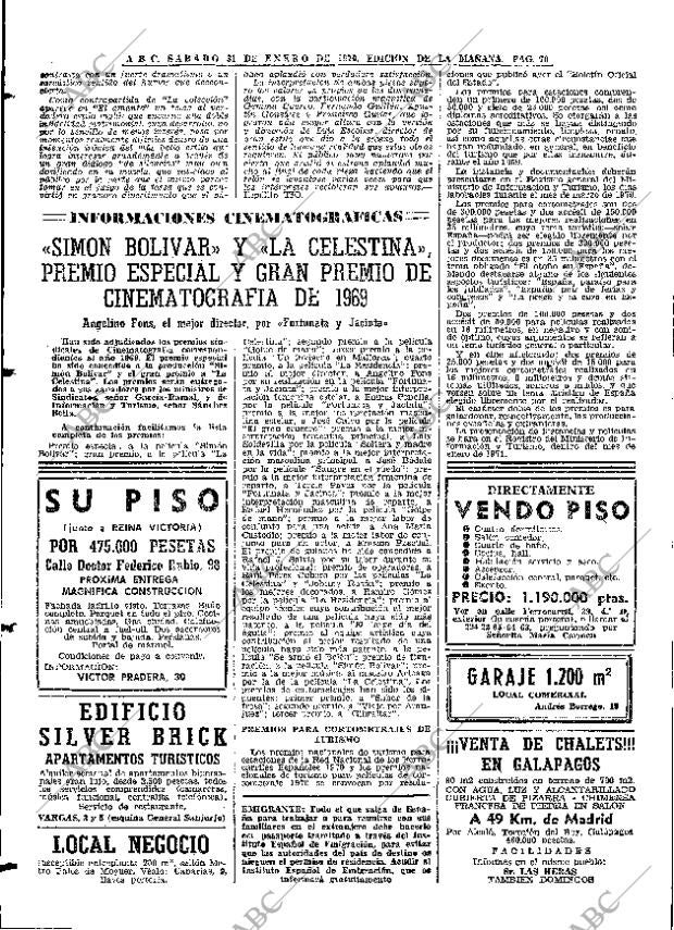ABC MADRID 31-01-1970 página 70