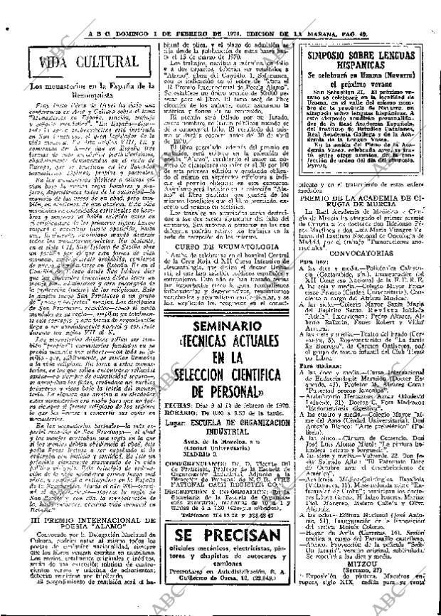 ABC MADRID 01-02-1970 página 49