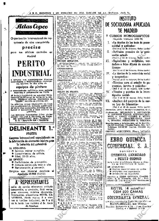 ABC MADRID 01-02-1970 página 74