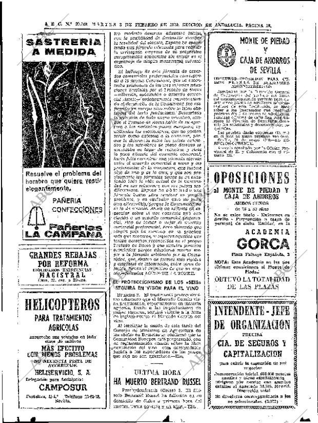 ABC SEVILLA 03-02-1970 página 18