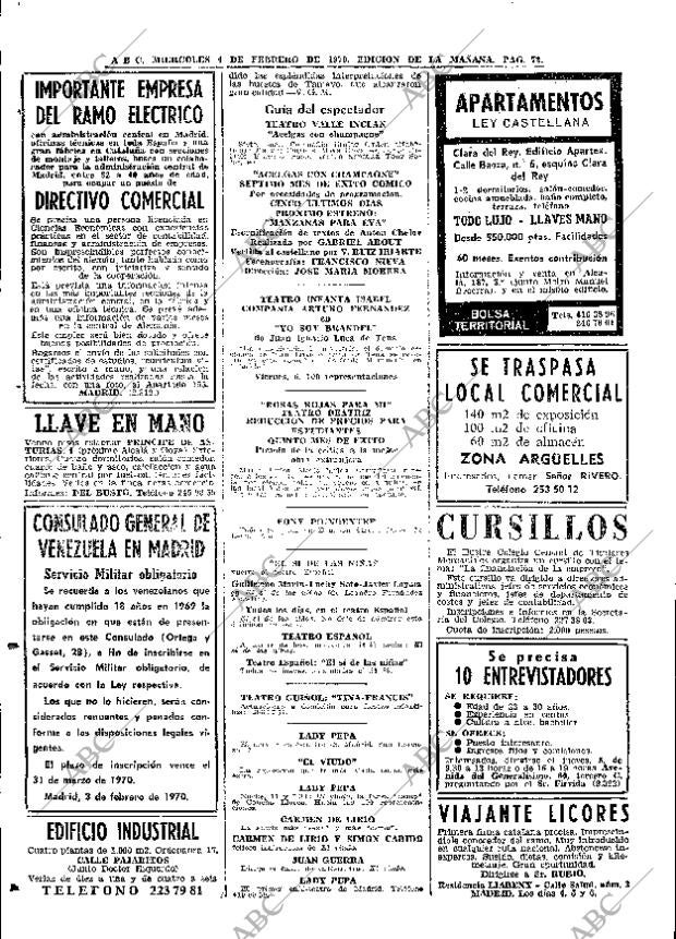 ABC MADRID 04-02-1970 página 72