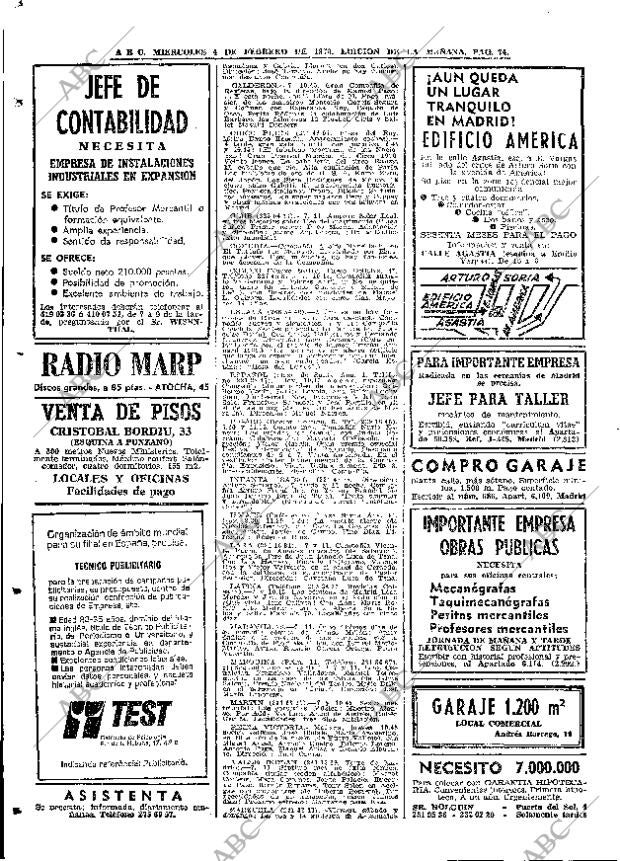 ABC MADRID 04-02-1970 página 74