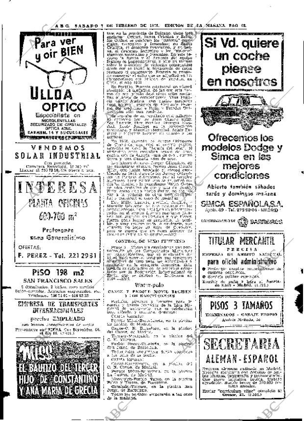 ABC MADRID 07-02-1970 página 62