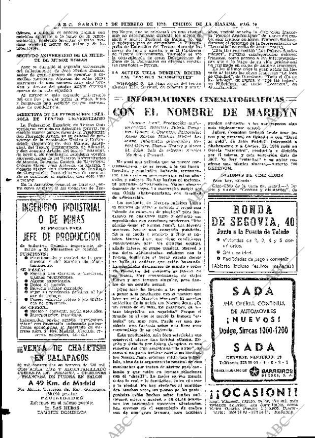 ABC MADRID 07-02-1970 página 70