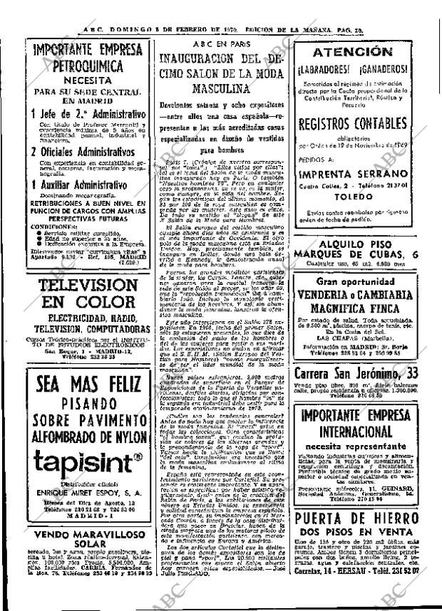 ABC MADRID 08-02-1970 página 20