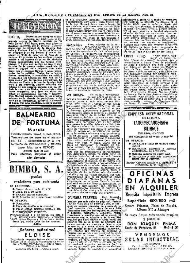 ABC MADRID 08-02-1970 página 62