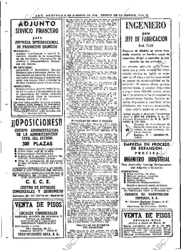 ABC MADRID 08-02-1970 página 70