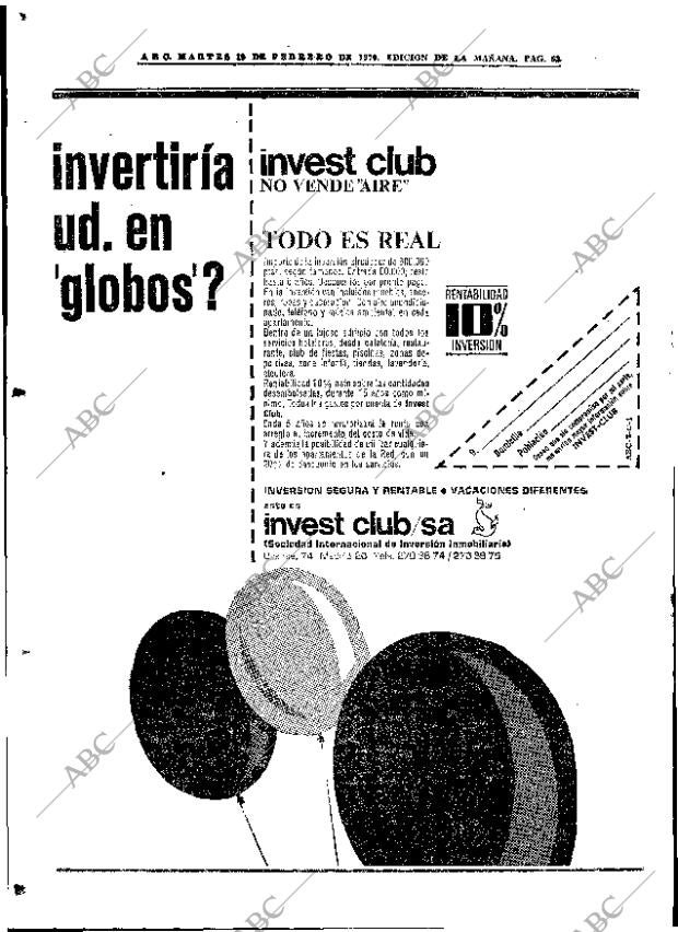 ABC MADRID 10-02-1970 página 62