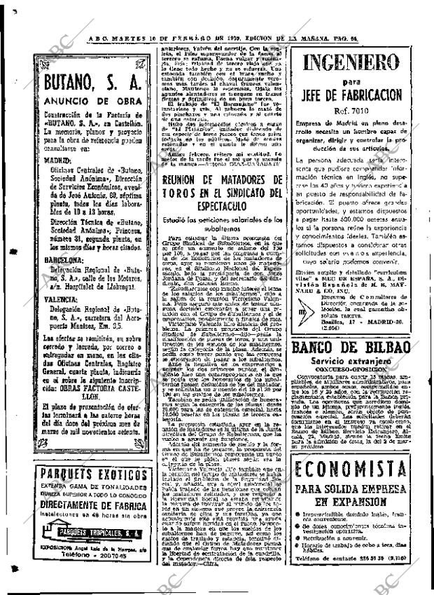 ABC MADRID 10-02-1970 página 64