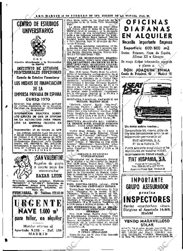 ABC MADRID 10-02-1970 página 66