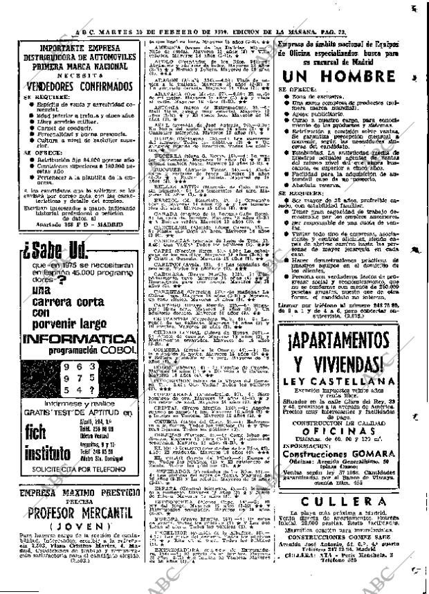 ABC MADRID 10-02-1970 página 73