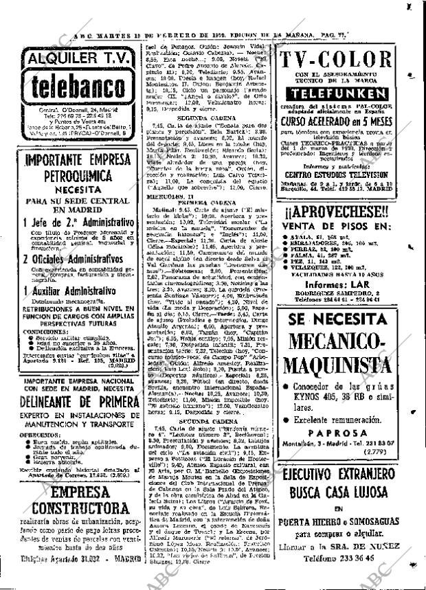ABC MADRID 10-02-1970 página 77