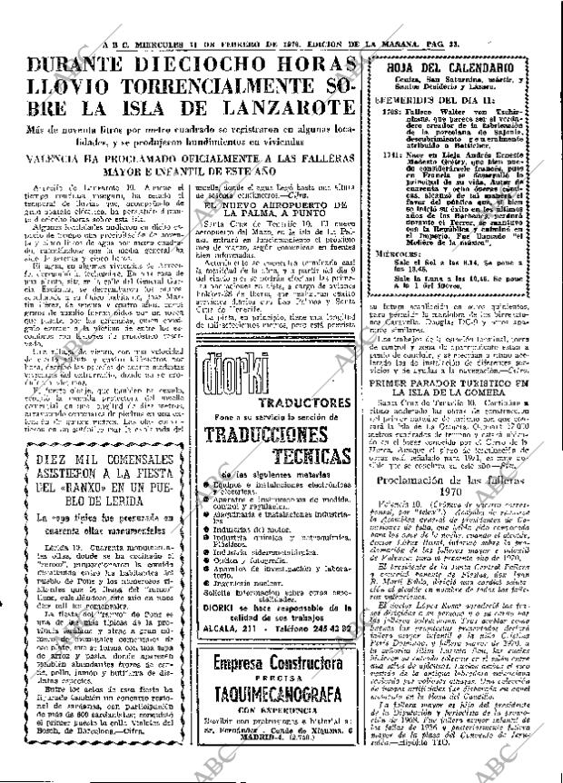 ABC MADRID 11-02-1970 página 33