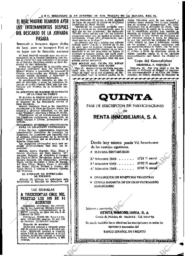 ABC MADRID 11-02-1970 página 61