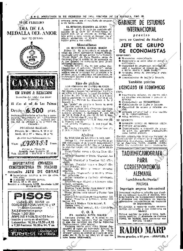 ABC MADRID 11-02-1970 página 62
