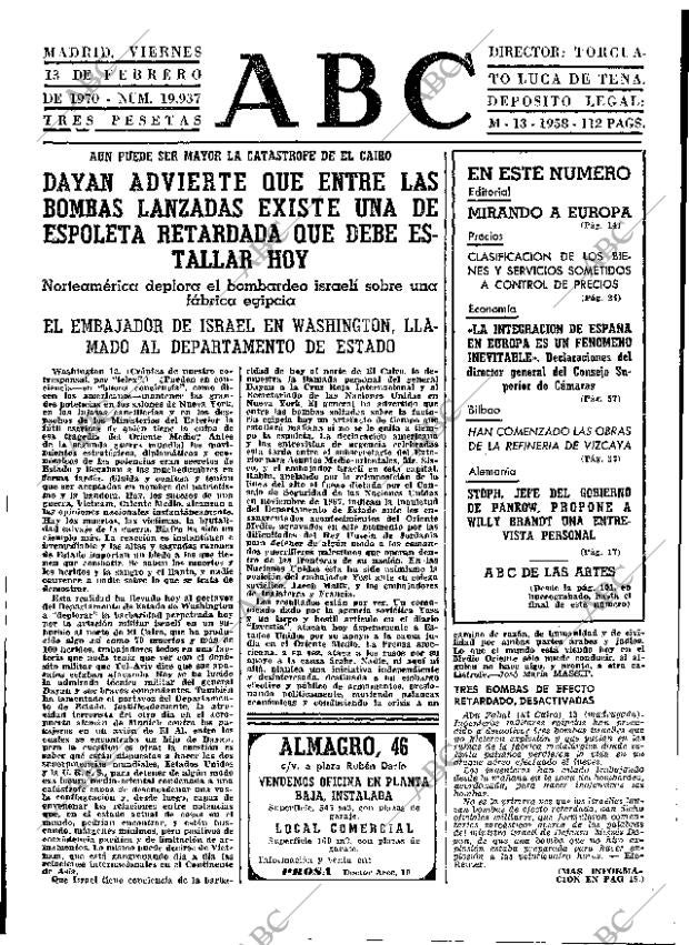 ABC MADRID 13-02-1970 página 13