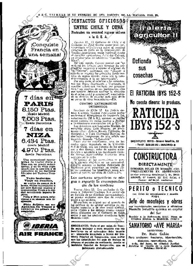 ABC MADRID 13-02-1970 página 20