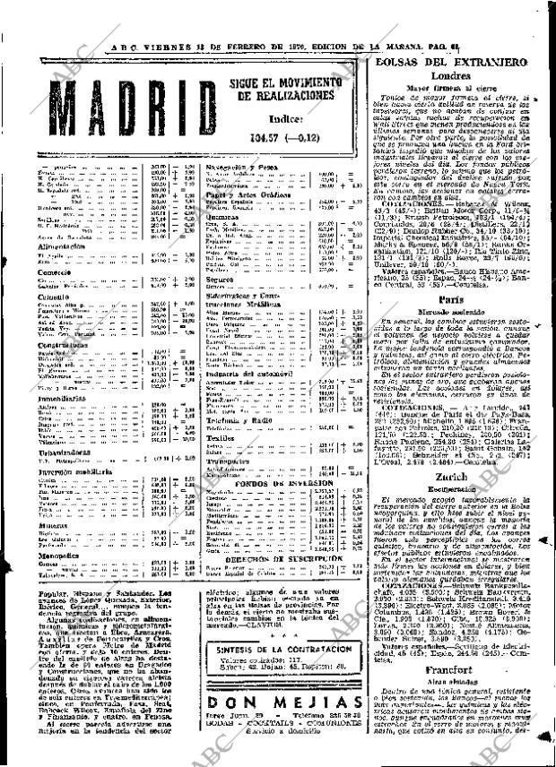 ABC MADRID 13-02-1970 página 61