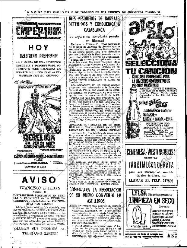 ABC SEVILLA 13-02-1970 página 44