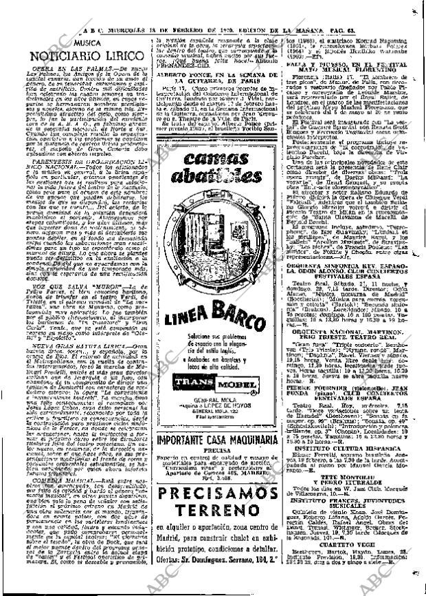 ABC MADRID 18-02-1970 página 63