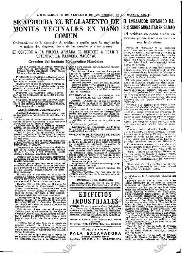 ABC MADRID 21-02-1970 página 21