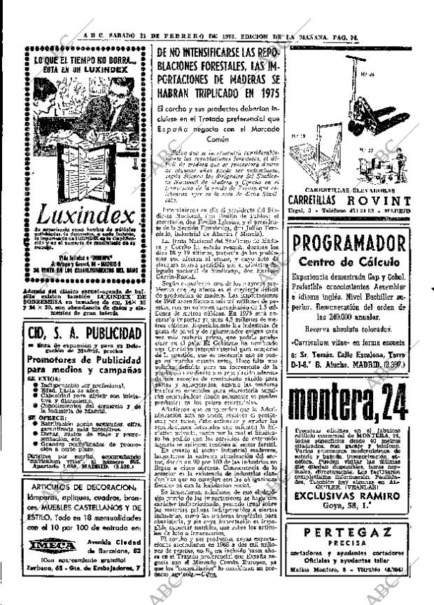 ABC MADRID 21-02-1970 página 24