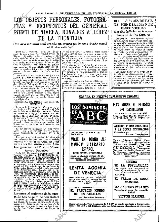 ABC MADRID 21-02-1970 página 43