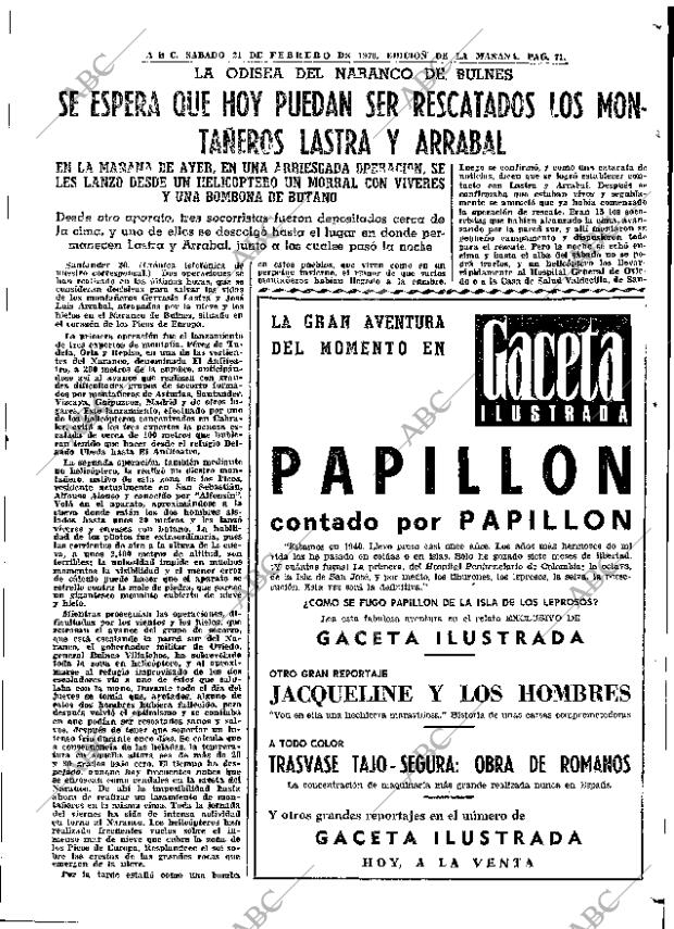 ABC MADRID 21-02-1970 página 71