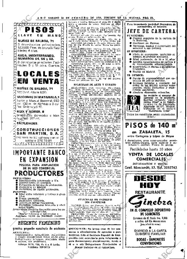 ABC MADRID 21-02-1970 página 87