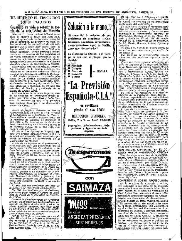 ABC SEVILLA 22-02-1970 página 55