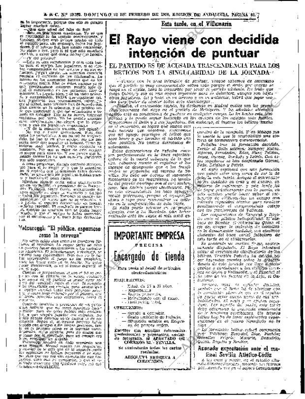 ABC SEVILLA 22-02-1970 página 67