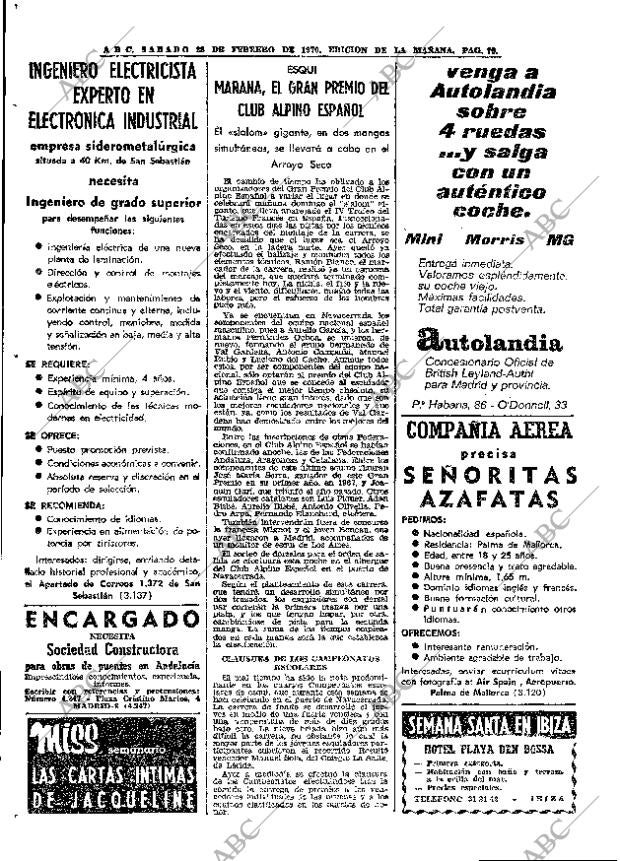 ABC MADRID 28-02-1970 página 70