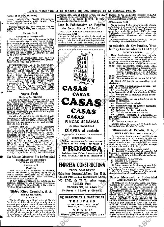 ABC MADRID 13-03-1970 página 70