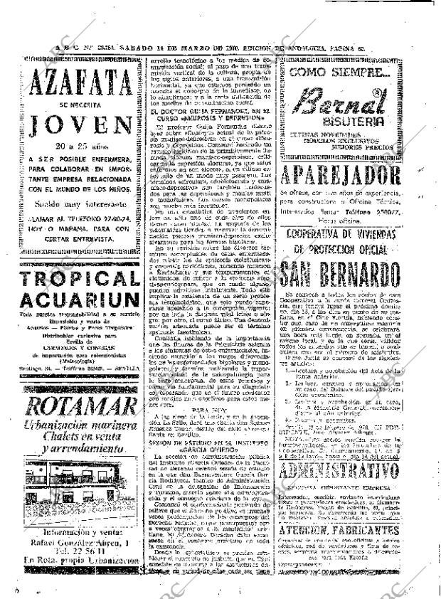 ABC SEVILLA 14-03-1970 página 62