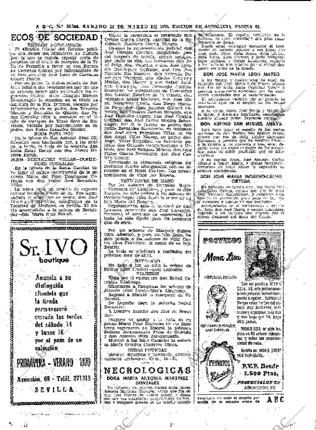 ABC SEVILLA 14-03-1970 página 64