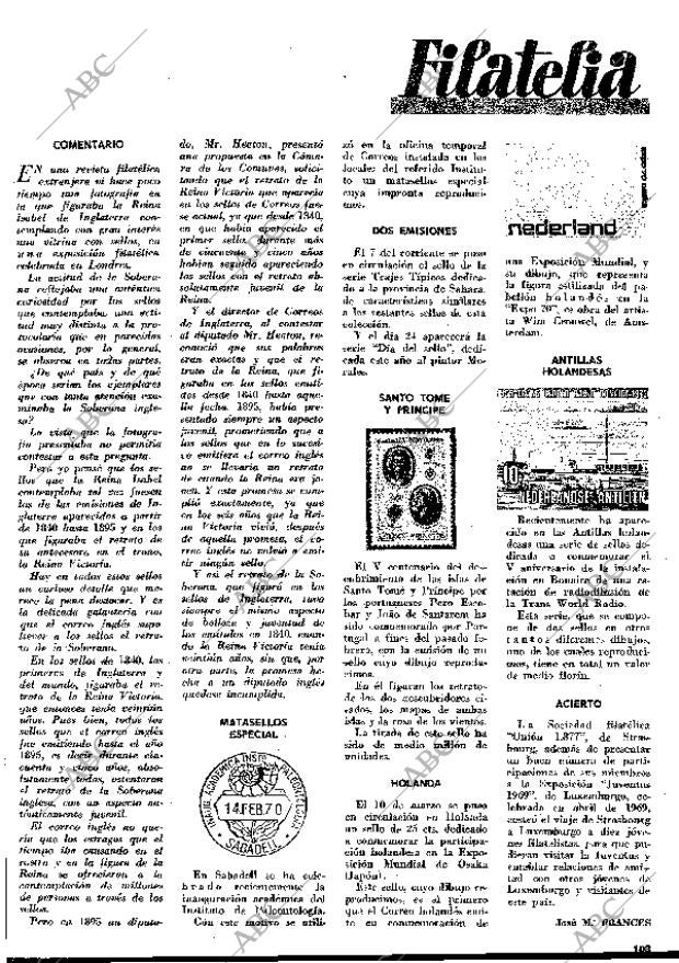 BLANCO Y NEGRO MADRID 14-03-1970 página 103