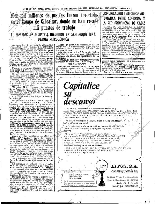 ABC SEVILLA 15-03-1970 página 43