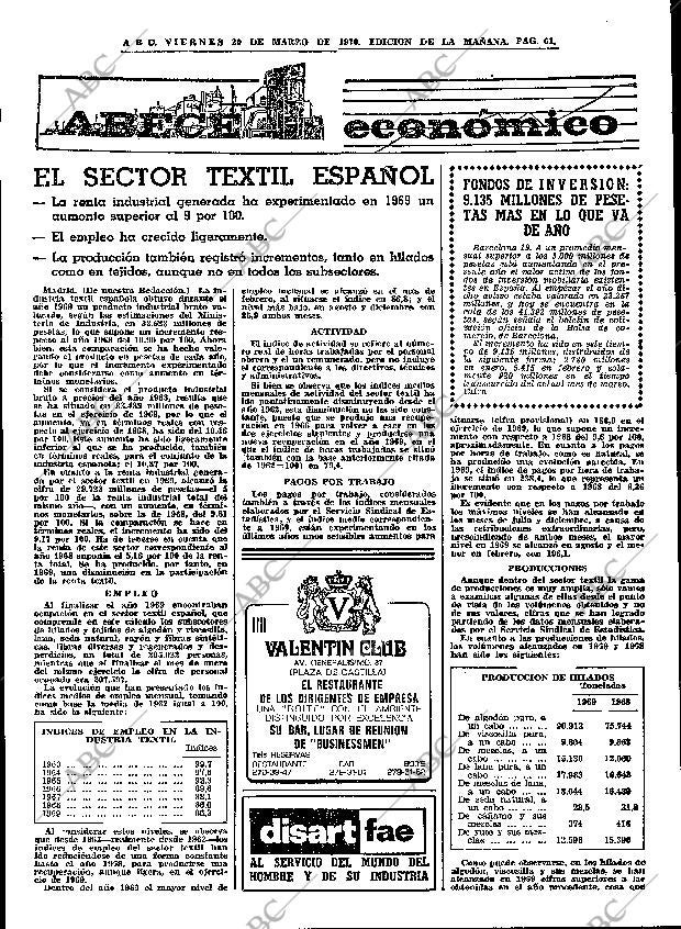 ABC MADRID 20-03-1970 página 61