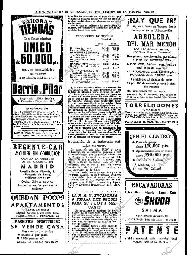 ABC MADRID 20-03-1970 página 62