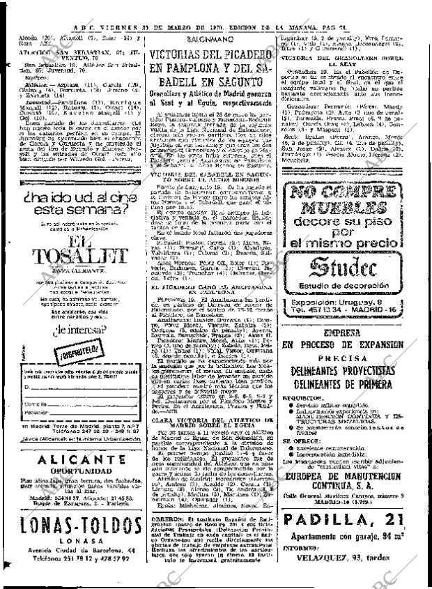 ABC MADRID 20-03-1970 página 70