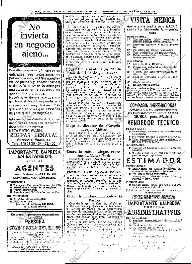 ABC MADRID 22-03-1970 página 38