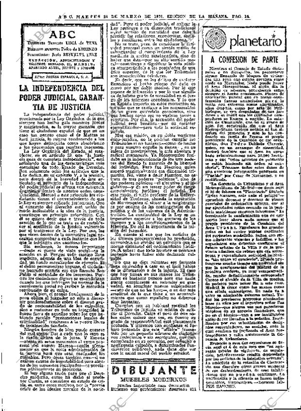 ABC MADRID 24-03-1970 página 14