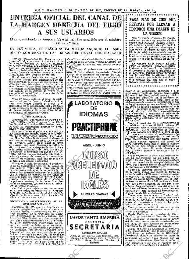 ABC MADRID 31-03-1970 página 31
