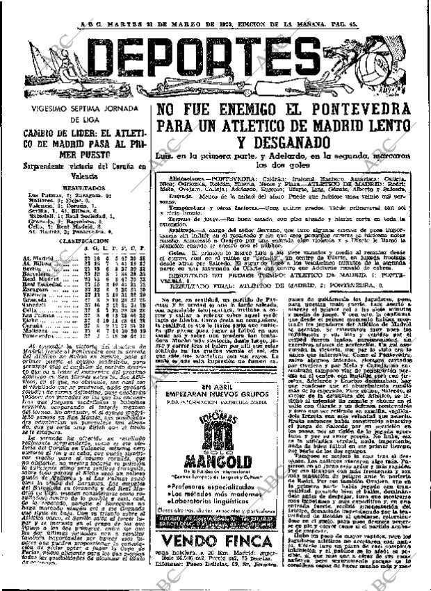 ABC MADRID 31-03-1970 página 45