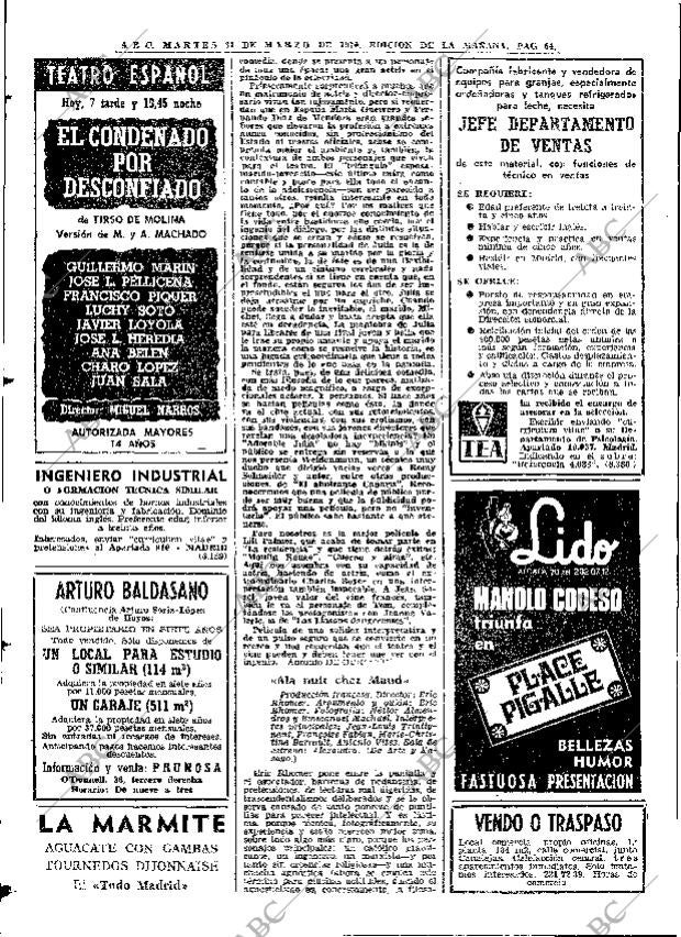 ABC MADRID 31-03-1970 página 64