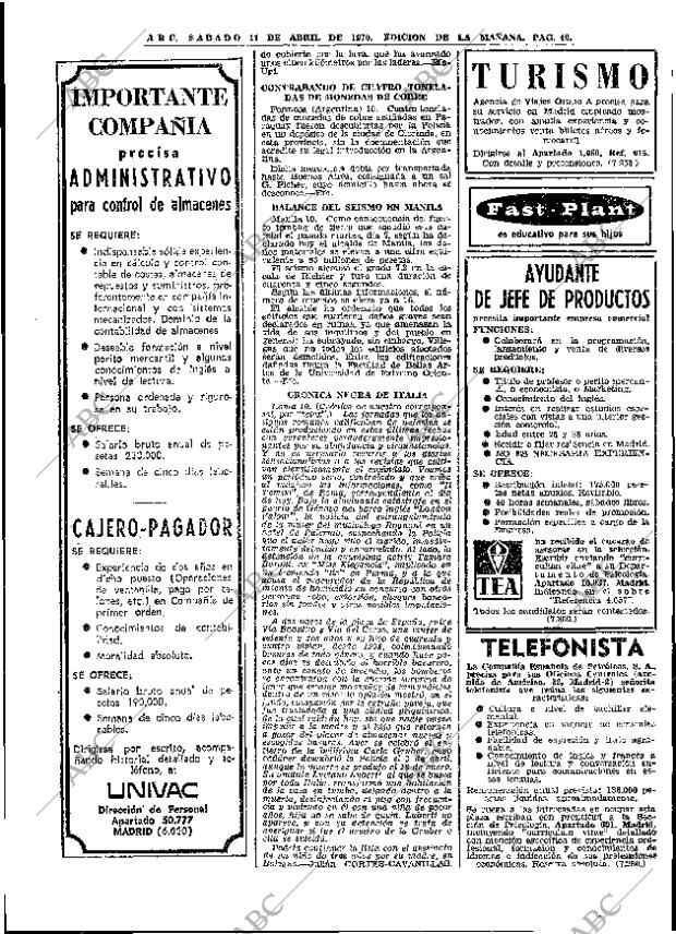 ABC MADRID 11-04-1970 página 40