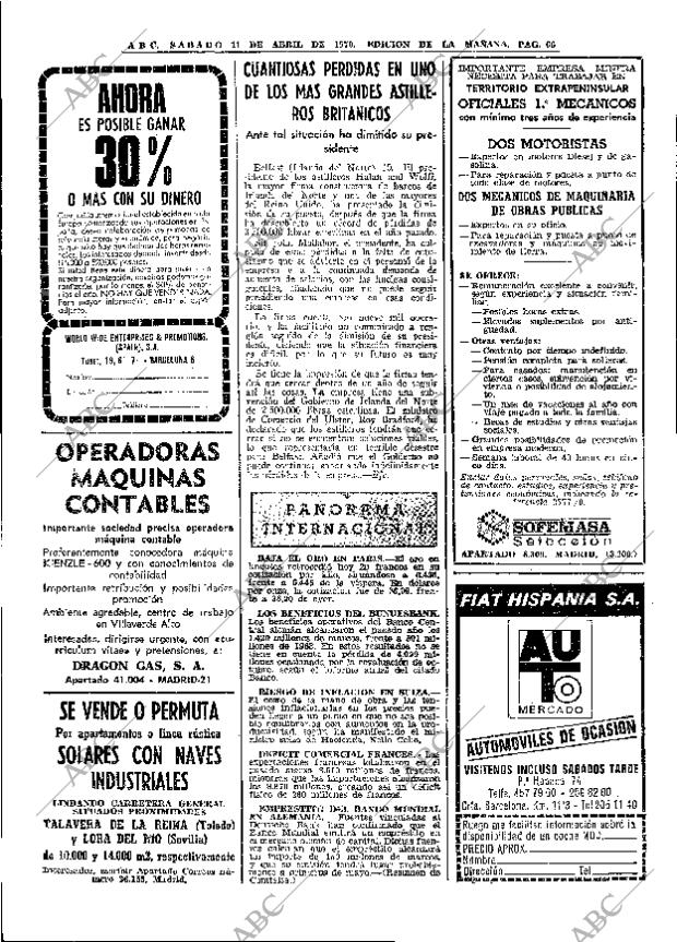 ABC MADRID 11-04-1970 página 66